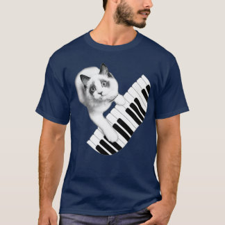 Cat   Cat Playing Piano  T-Shirt