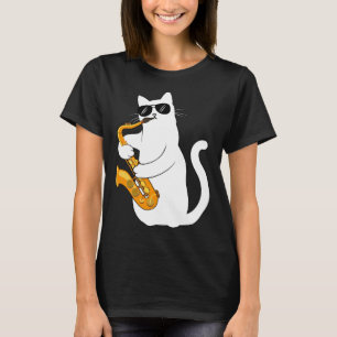 Cat Cat Saxophone Tee Cat Sax