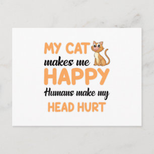 Cat Cats Cat Lover Pet Kitten Animal Funny Gift Postcard