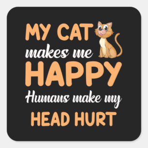 Cat Cats Cat Lover Pet Kitten Cute Funny Gift Idea Square Sticker