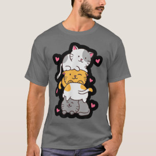 Cat Cats Cute Kitty Pile Anime Kawaii Neko Gift T-Shirt