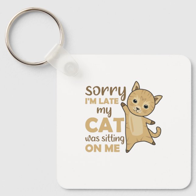 Cat Cats Kittens Funny Saying Cute Animals Keychain (Front)