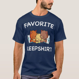 Cat Cats Nap Sleeping Sleep Pajama Pajamas Nightgo T-Shirt