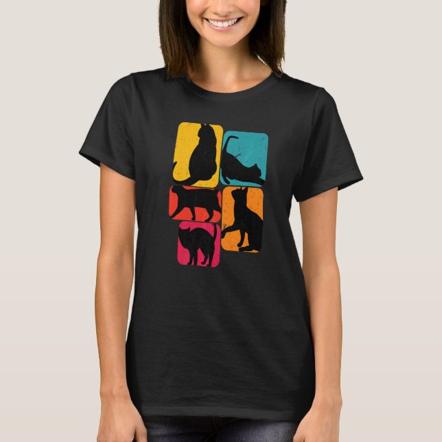 Cat cats Retro T-Shirt (Front)