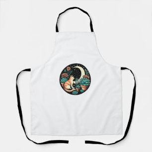 Cat Celestial Mystical Succulent Plant Witch Retro Apron