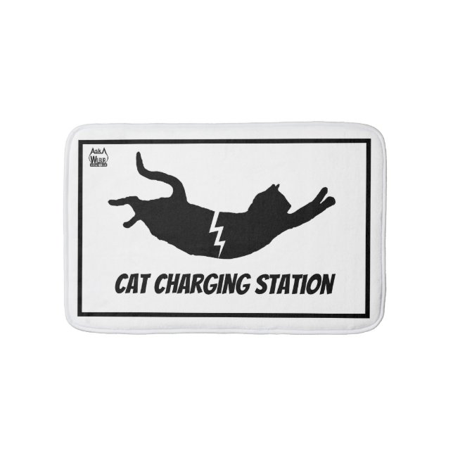 Cat Charging Station Bath Mat (Front)