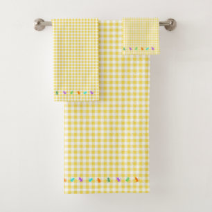 CAT Check Yellow Bath Towel Set