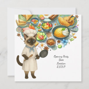 Cat Chef Cooking Party for Cat Lovers  Invitation