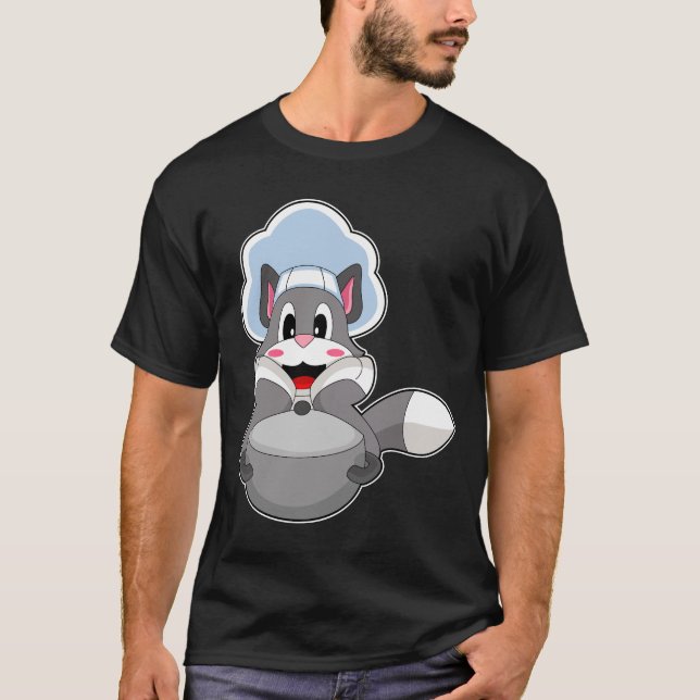 Cat Chef Cooking pot T-Shirt (Front)