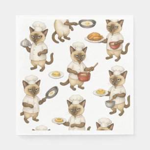Cat Chef is cooking Breakfast  Napkin