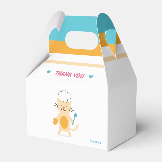 Cat Chef Personalized Kids Favor Box (Front Side)