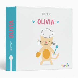 Cat Chef Personalized Kids Recipe Binder