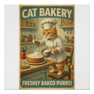 Cat Chef Poster Wall Art