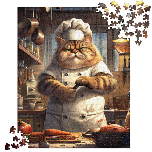 Cat Chef Puzzles, Funny Cat Lover 500 Piece   Jigsaw Puzzle