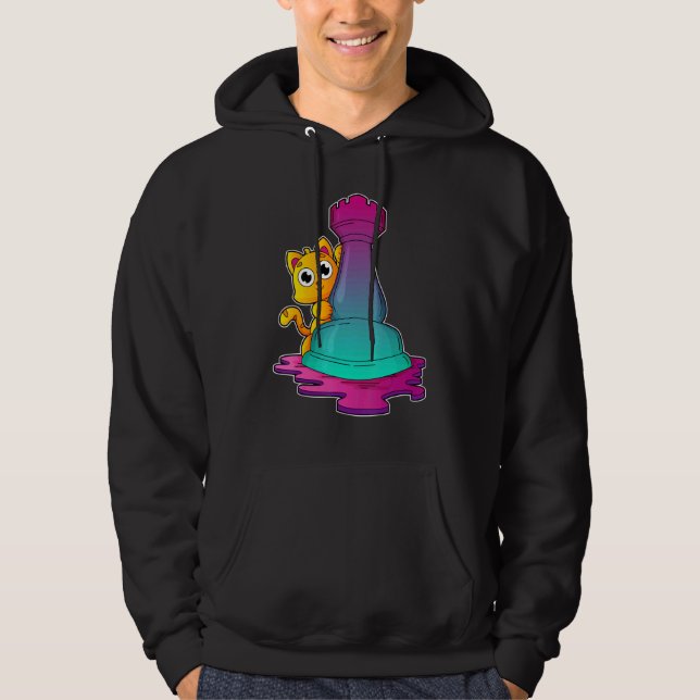 Cat Chess pieces Chess Board game 1 Hoodie (Front)