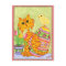 Cat & Chick with Egg & Tulips Folk Art Easter