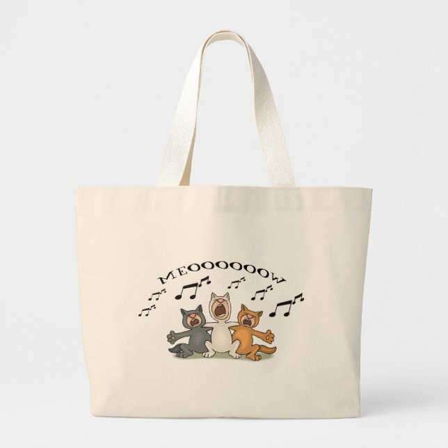 Cat Choir Large Tote Bag (Front)
