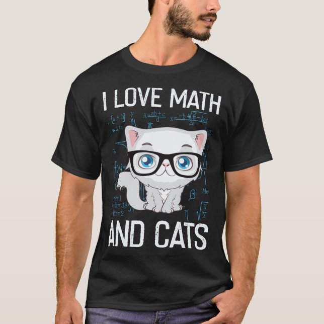 Cat Christian Gif I Love Math And Cats T-Shirt (Front)