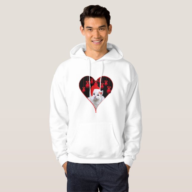 Cat Christmas - Adorable and Festive Feline Design Hoodie (Front Full)