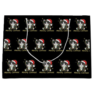 Cat Christmas Animals Cute Cats Meowy Catmas Large Gift Bag