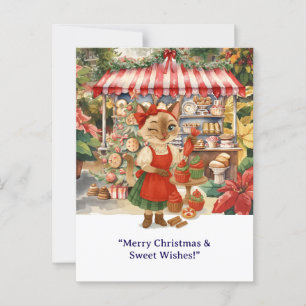 Cat Christmas Bakery themed for Cat lovers Postcard