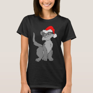 CAT CHRISTMAS CHAT AVEC SANTA HAT T-SHIRTS