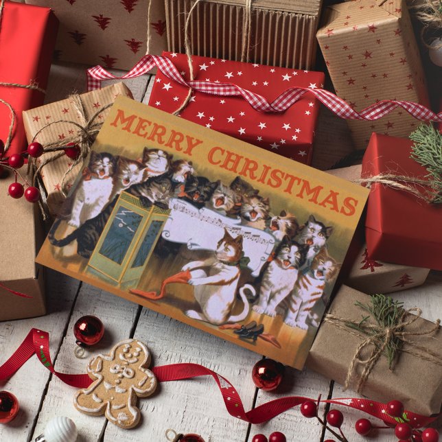 Cat Christmas Choir Holiday Card (Creator Uploaded)