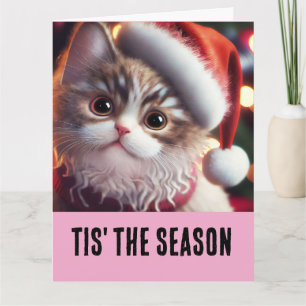 CAT CHRISTMAS CUTE FUNNY Greeting Card