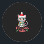Cat Christmas Cutie Cats Christmas T-Shirt for Men Classic Round Sticker<br><div class="desc">Cat Christmas Cutie Cats Christmas T-Shirt for Men Women Kids (7)</div>