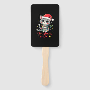 Cat Christmas Cutie Cats Christmas T-Shirt for Men Hand Fan
