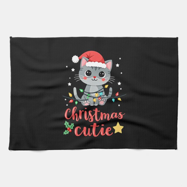 Cat Christmas Cutie Cats Christmas T-Shirt for Men Kitchen Towel (Horizontal)