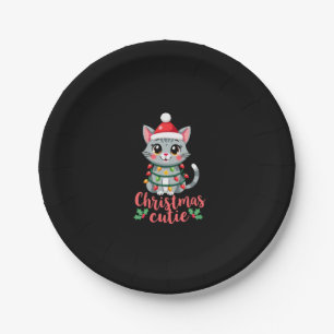 Cat Christmas Cutie Cats Christmas T-Shirt for Men Paper Plate