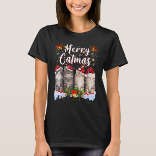 Cat Christmas Family Matching Merry Catmas Pyjamas T-Shirt