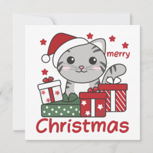 Cat Christmas Gift Winter Animals Cats Invitation