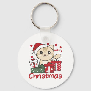 Cat Christmas Gift Winter Animals Cats Keychain