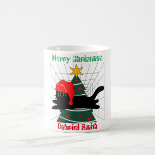 cat christmas gifts, personalized name coffee mug