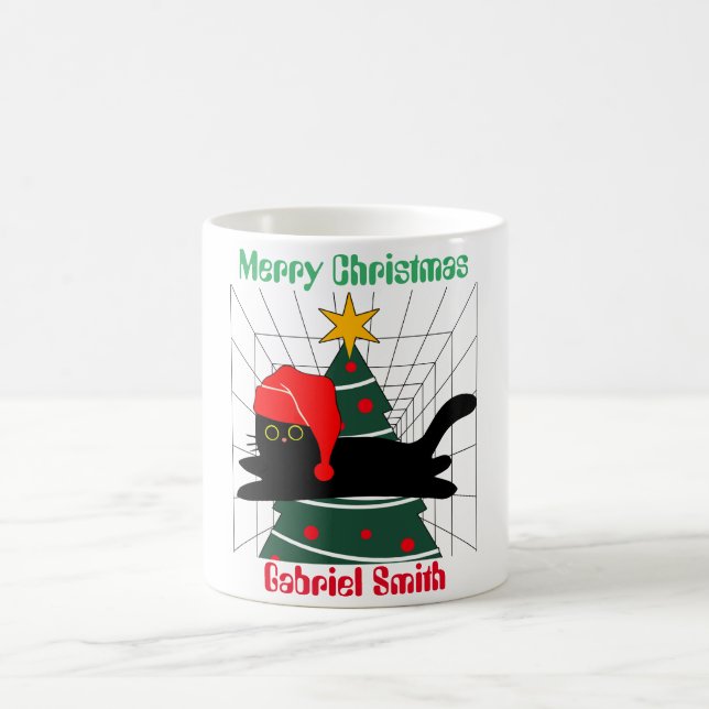 cat christmas gifts, personalized name   coffee mug (Center)