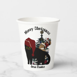 cat christmas gifts, personalized name paper cups