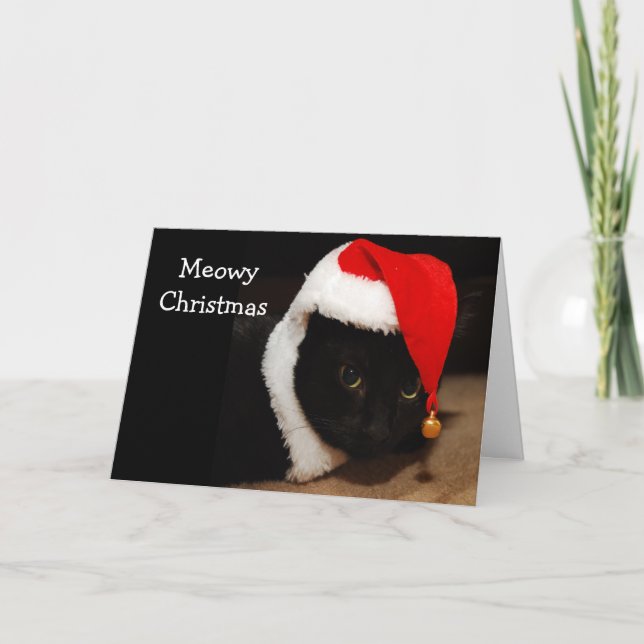 Cat Christmas Greeting Card (Front)
