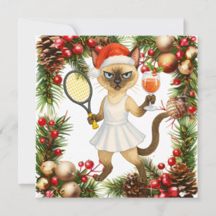 Cat Christmas greeting for cat lovers Holiday Card