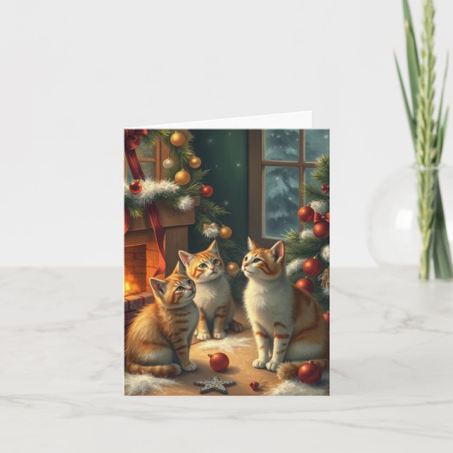 Cat Christmas  Holiday Card (Front)