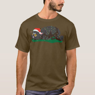 Cat Christmas Kitten With Fairy Lights Ugly Christ T-Shirt