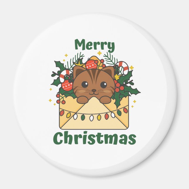 Cat Christmas Letter Winter Animals Cats Magnet (Front)