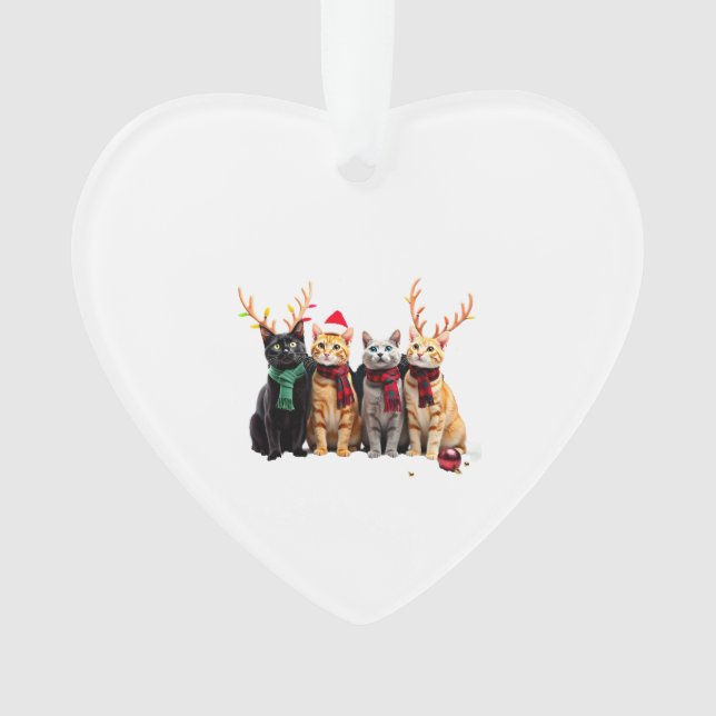 Cat Christmas Light Reindeer Santa Christmas Cat L (devant)