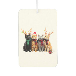 Cat Christmas Light Reindeer Santa Christmas Cat L Air Freshener