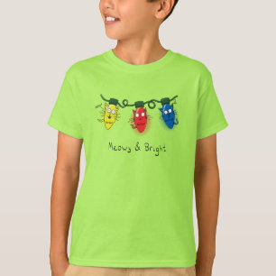 Cat Christmas Lights Funny T-Shirt
