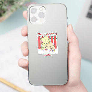 Cat christmas out door, personalized name