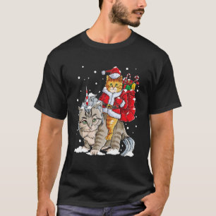 Cat Christmas Santa Caticorn Meowy Xmas T-Shirt