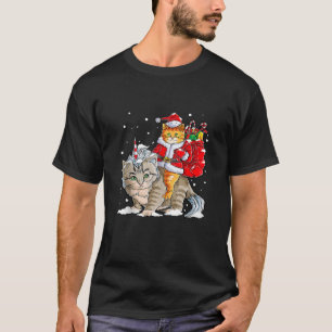 Cat Christmas Santa Caticorn Unicorn Meowy Catmas T-Shirt