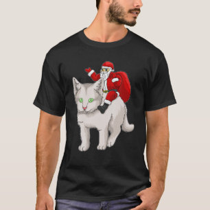 Cat Christmas Santa White Cat Xmas Girls T-Shirt
